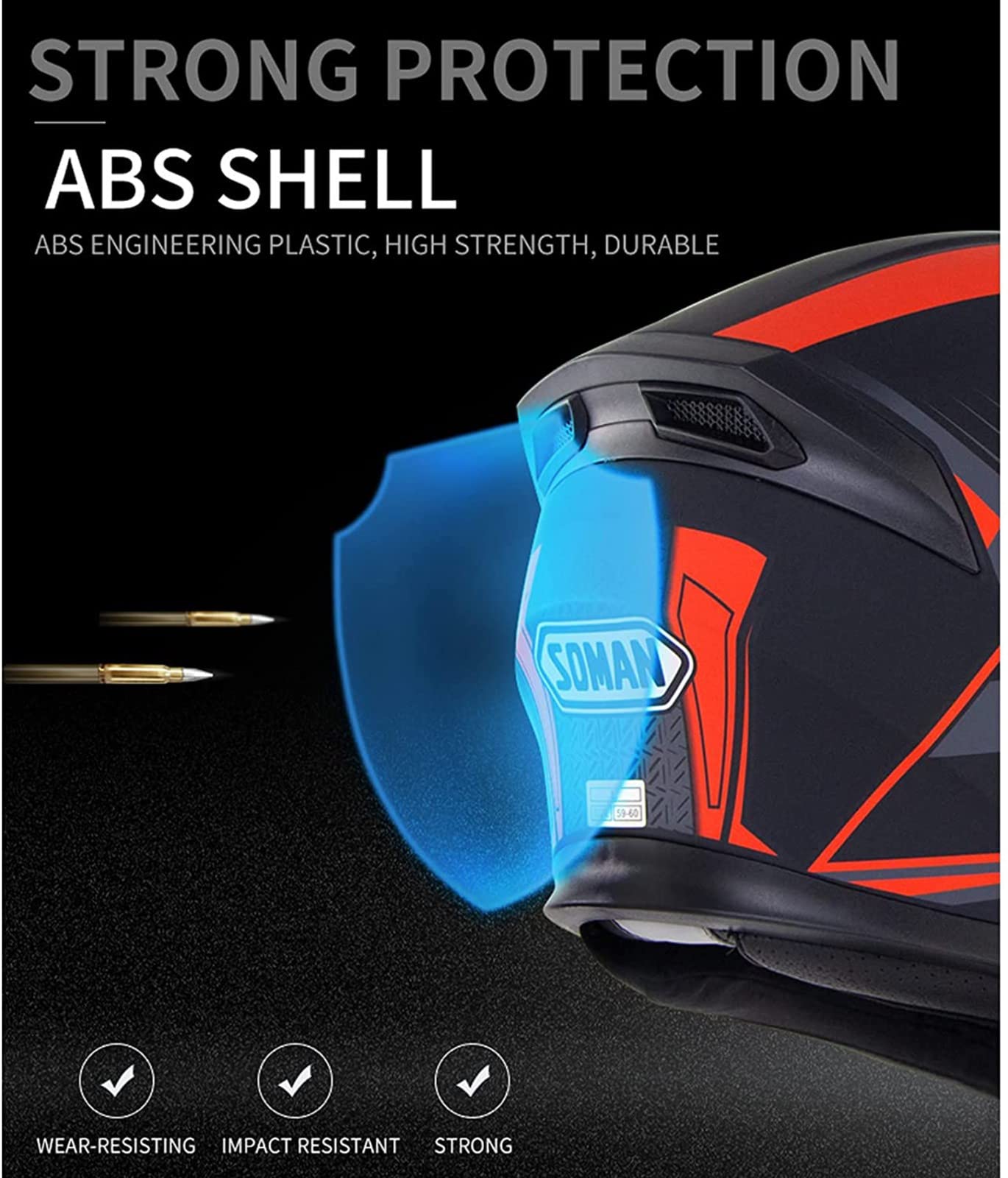 Yeacher Motorcycle Helmet Full Face Rapid Street Helmet Unisex Adult Cool Rider Equipment Four Seasons New Street Touring Motorcycle Helmet - View #11