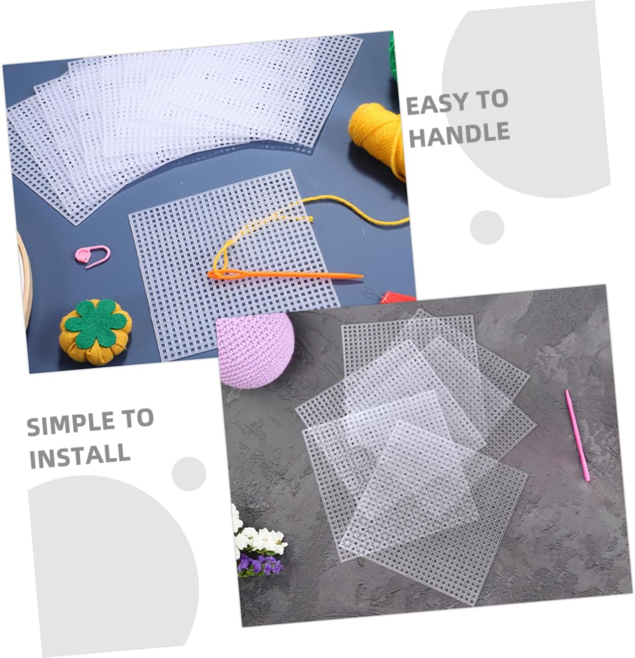 OSALADI 20pcs Plastic Mesh Sheets for Crafts Cuttable Plastic Grid for Embroidery and Crochet Flexible Fine Mesh Canvas for DIY Handicraft and Knitting Projects