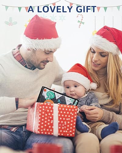 Miniatura 7 de Dcsioike Espejo para el tiempo boca abajo, juguetes para bebés de 0-3-6-12 meses, juguete para recién nacido, con alto contraste, libro sensorial