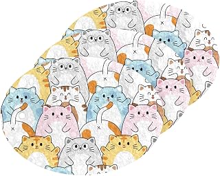MAOBLYR Quick Absorption Household Cleaning Sponge,Double-Sided Reusable3.54x2.56In,Kitchen Tableware Multi-Purpose Cleaning 3 Sets-Cute Colorful Cats
