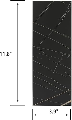 Miniatura 2 de Avant Decor Azulejos de cocina con textura de piedra compuesta de piedra para despegar y pegar  4 x 12 pies  Bex Metro Glossy Noir