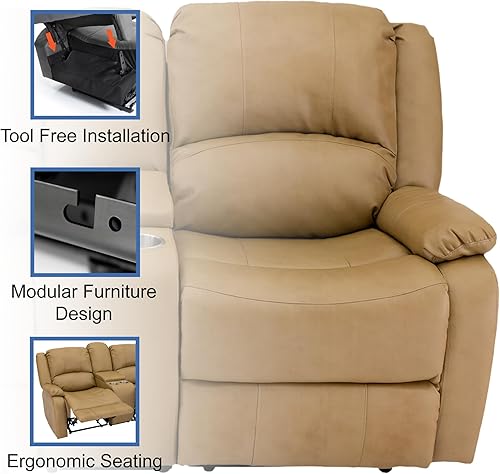 Miniatura 77 de RecPro Charles Collection sofá doble de 67 pulgadas con respaldo reclinable para caravana o cámper, mueble, sillón doble