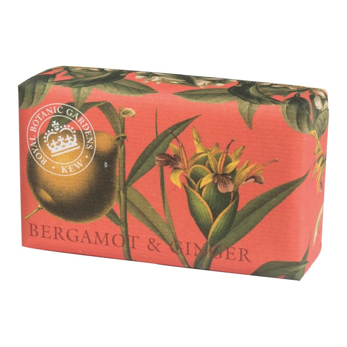 The English Soap Company Royal Botanical Gardens Kew Wrapped Soap Bar, Bergamot and Ginger Scent 240g