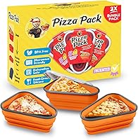 Vista 38 de El Paquete de Pizza Perfecto™ - Contenedor Reutilizable de Almacenamiento de Pizza con 5 Bandejas de Servicio Aptas para Microondas - Contenedor