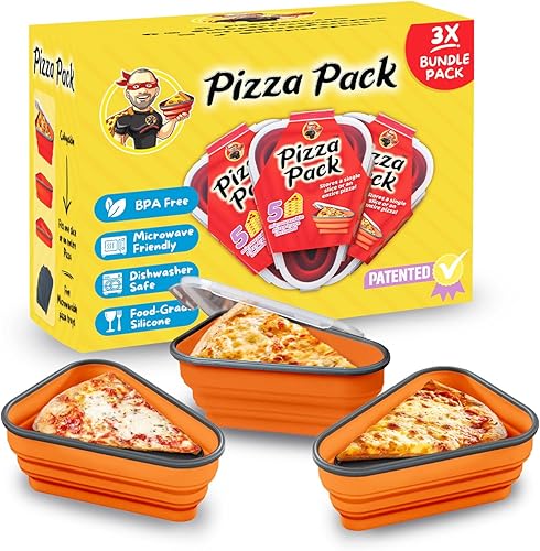 Miniatura 38 de El Paquete de Pizza Perfecto™ - Contenedor Reutilizable de Almacenamiento de Pizza con 5 Bandejas de Servicio Aptas para Microondas - Contenedor