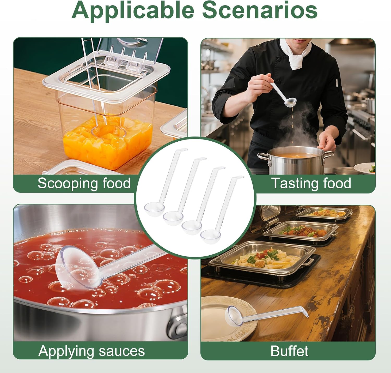 1oz Clear Small Ladles for Serving Sauce, 8.27 In Long Small Ladle Plastic
