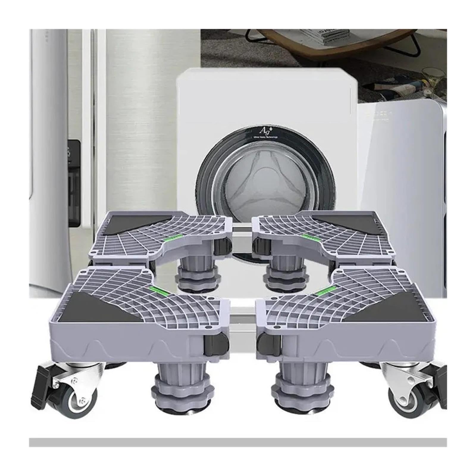 Supporto for Lavatrice Regolabile, Base Rialzata Universale for Apparecchi for Lavatrice, Asciugatrice, Frigorifero E Lavanderia(4 legs- 4 wheels)