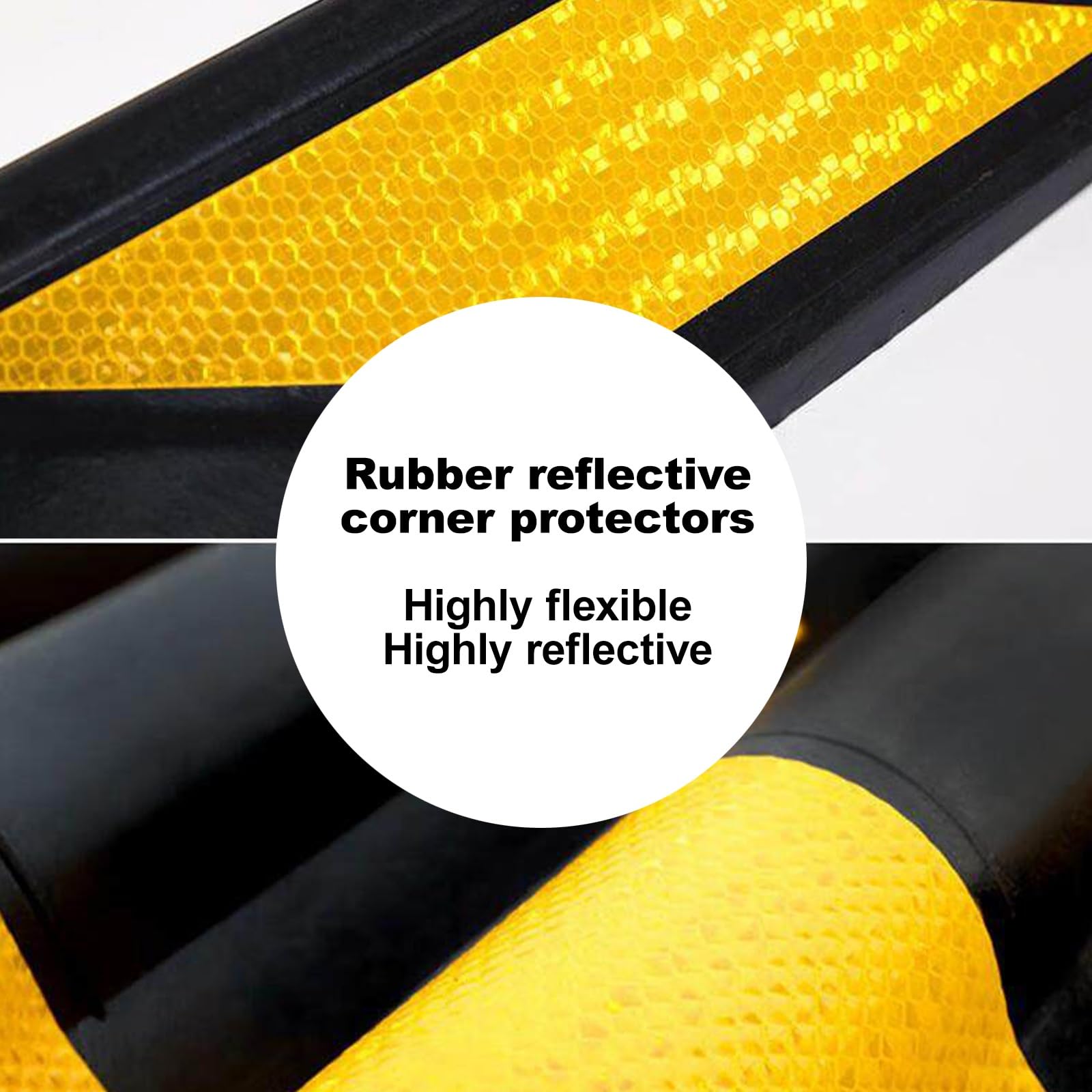 Amarillo y Negro Protector Pared Garaje, Material de Goma Reflectante Protector Columnas Garaje, Apto para Garajes Interiores y Aparcamientos Exteriores(80x10x1cm)