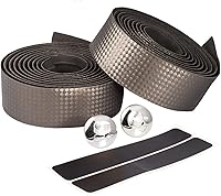 Vista 7 de Cinta de manillar de corcho súper suave de fibra de carbono para bicicleta de carretera, cinta de manillar de corcho MTB con tapones de barra
