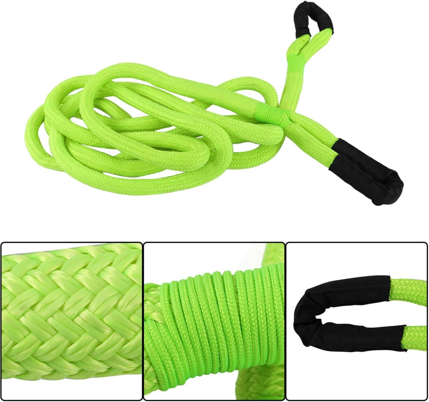 7/8 in x 20 ft 28818 LBS Green Kinetic Energy Tow Recovery Rope Replacement for UTV ATV Truck SUV Pickup