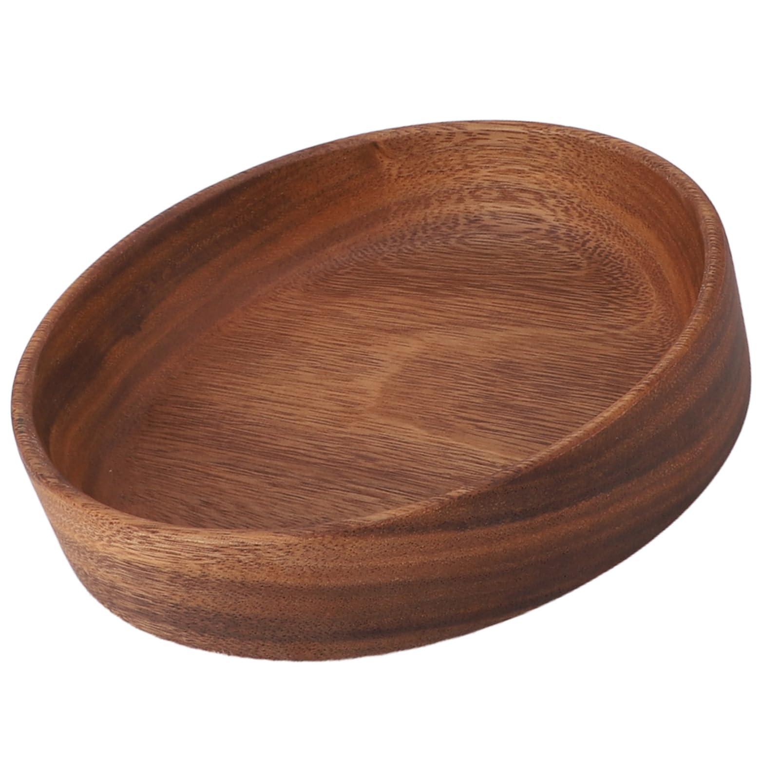SIXRUN Plato de Fruta de Madera, Ensaladera Grande Redonda, Bowl para Servir Ensalada y Aperitivos