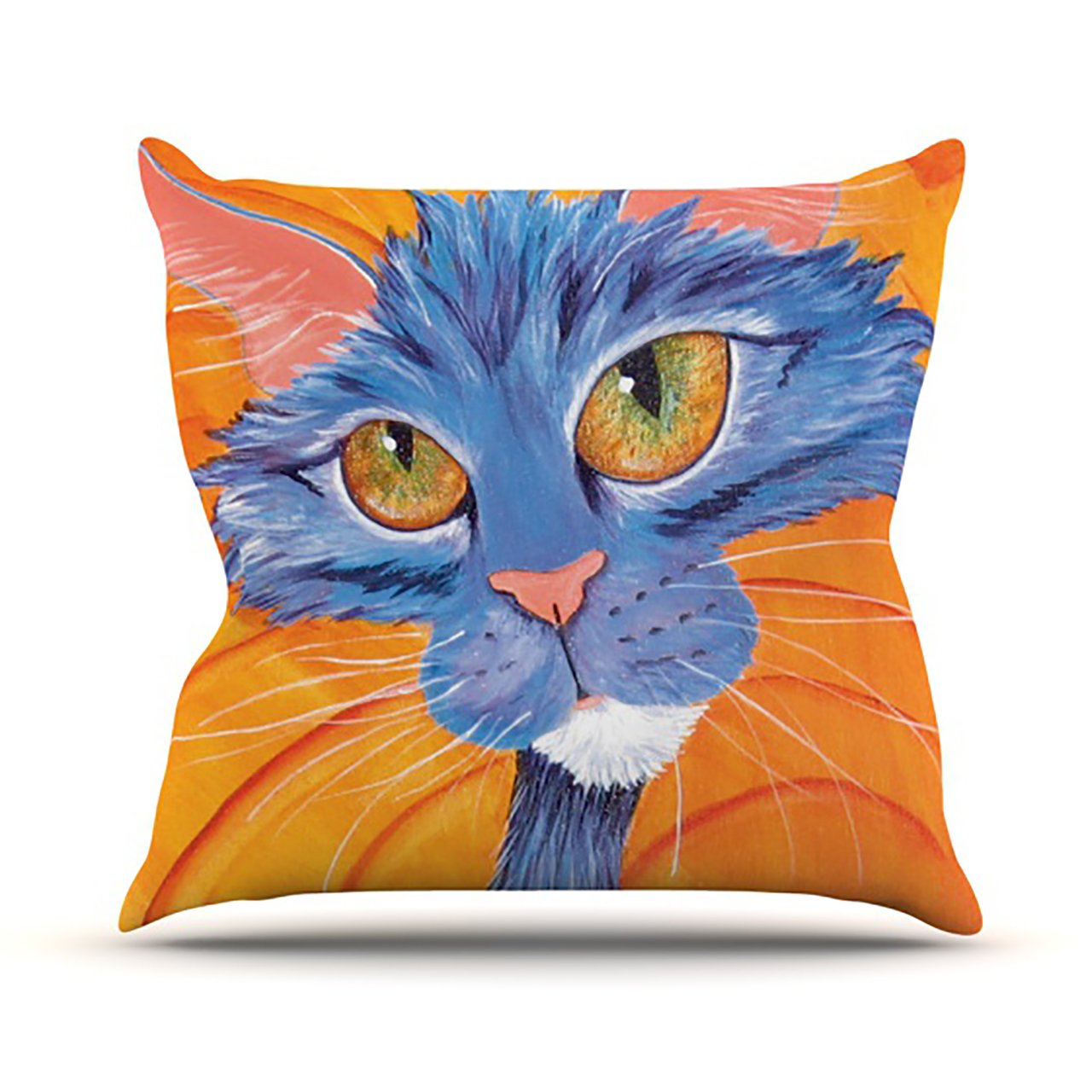 KESS InHouse PM2012AOP03 18 x 18-Inch "Padgett Mason Tell Me More" Outdoor Throw Cushion - Multi-Colour