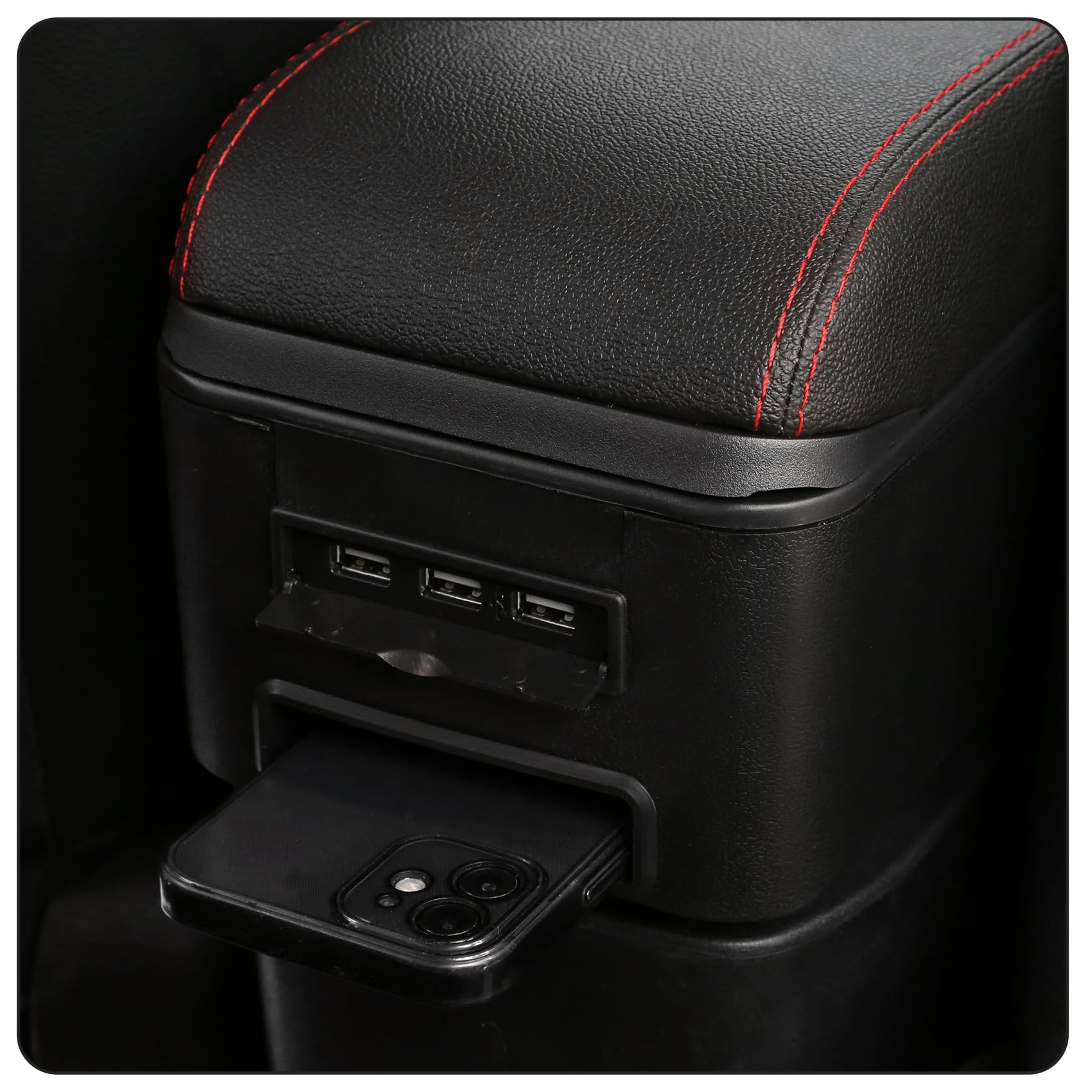 YJYWZH Compatible with SEAT Ibiza 6F Armlehnen 2017-2024 Mk5 Auto Mittelkonsole Aufbewahrungsbox Armlehne Innenausstattung Armauflage Leder Armstutze