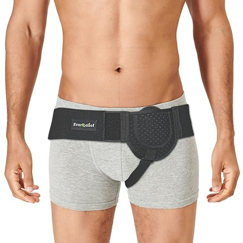 EverRelief Cinturones de hernia para hombres, cinturón de soporte de hernia del lado izquierdo o derecho, perfecto para alivio preo o posterior a la