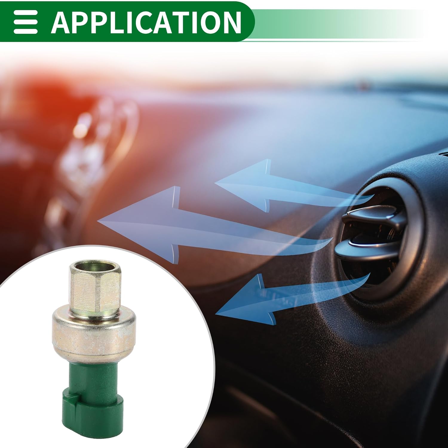 Motoforti Engine A/C Pressure Switch Sensor, Air Conditioning Refrigerant Pressure Transducer, for Chevrolet Silverado 1500 1999-2002, Metal, No.15966454, Silver Tone