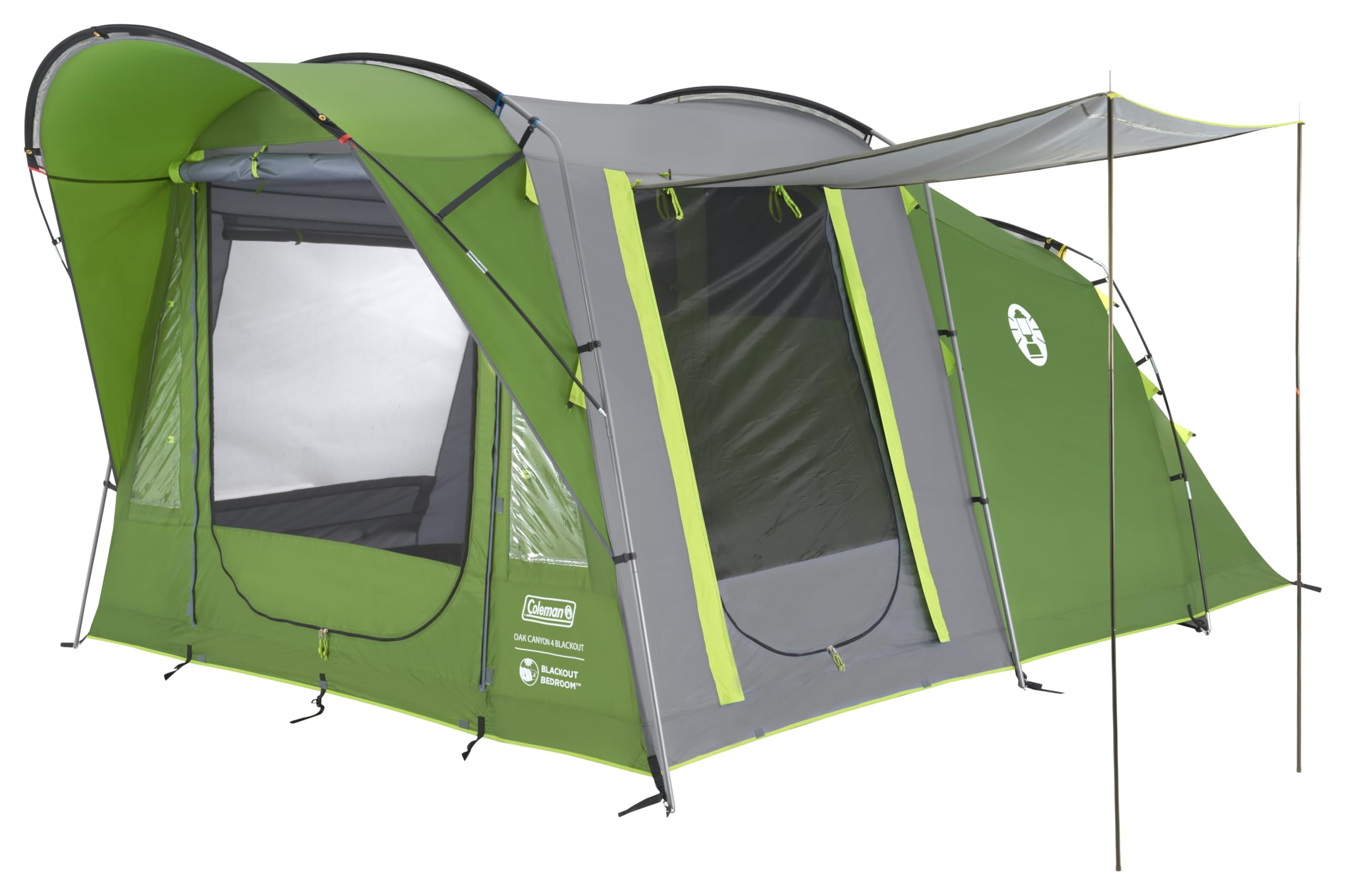 Coleman Oak Canyon - Tienda de campaña para 4 personas, túnel familiar para 4 personas con 2 dormitorios y sala de estar especiales oscurecidos, tienda de campaña para 4 personas, impermeable de 4500