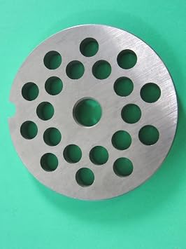 #5 Meat Grinder plate disc with typical burger 1/4" holes 6 MM For LEM, Cabelas, Northern Tool, Smokehouse Chef, Hightower Kitchen, Chefs Choice and others.