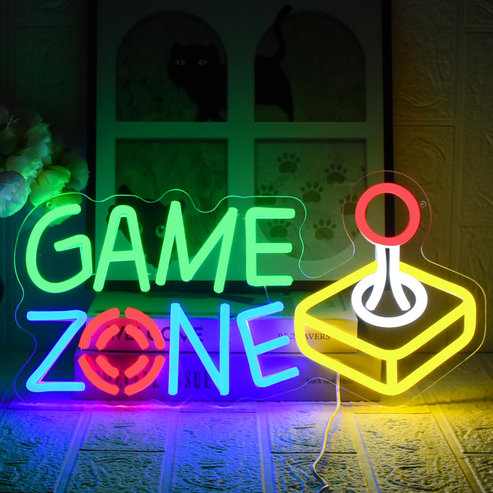UExnkj-Y Neon Game Zone Sign Gaming Light LED Game Neon for Games Room Game Area, Man Cave, Gifts for Gamers Boys, Men