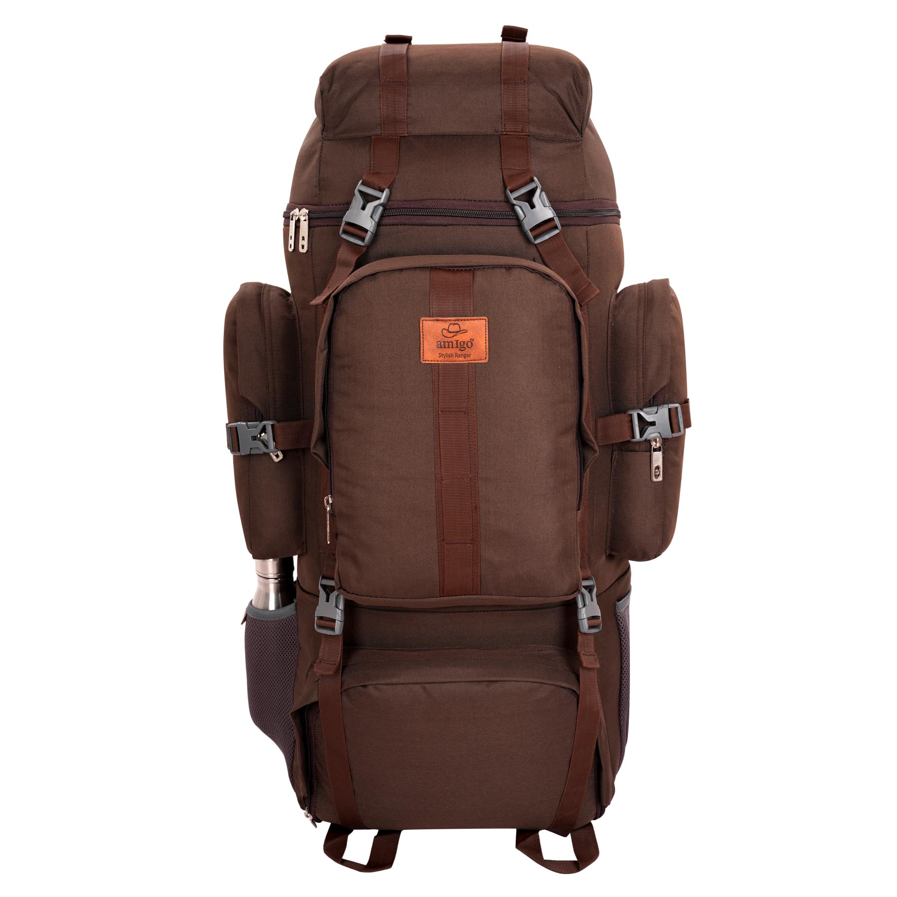 Amigo Unisex Large Hiking/Travel Backpack / - Utility (Brown)