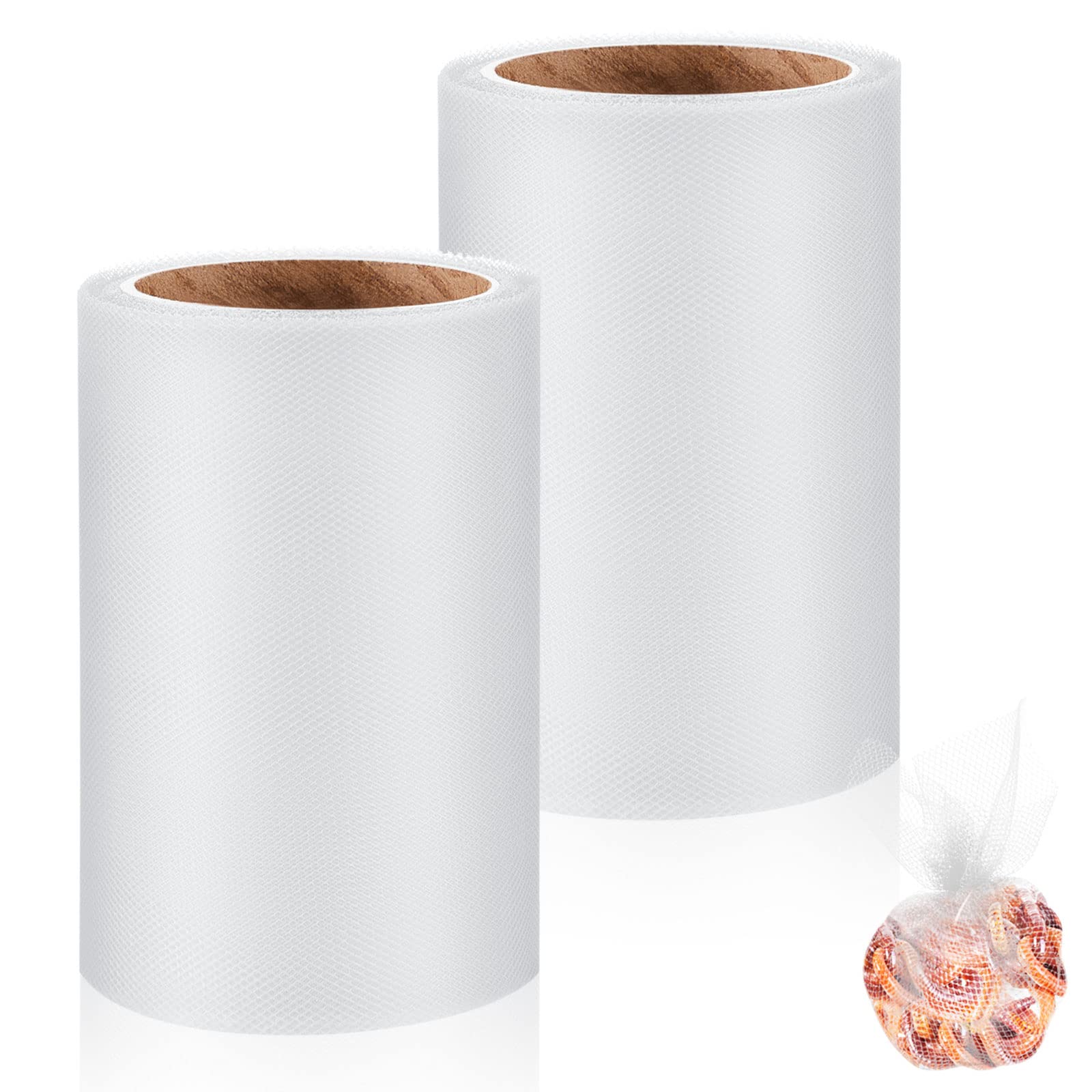 Woanger 2 Rolls Fishing Soft Spawn Net 3'' x 157.5'' Spawn Sac Netting Sack Catfish Fishing Bait Mesh Holder Accessories for Roe Bags