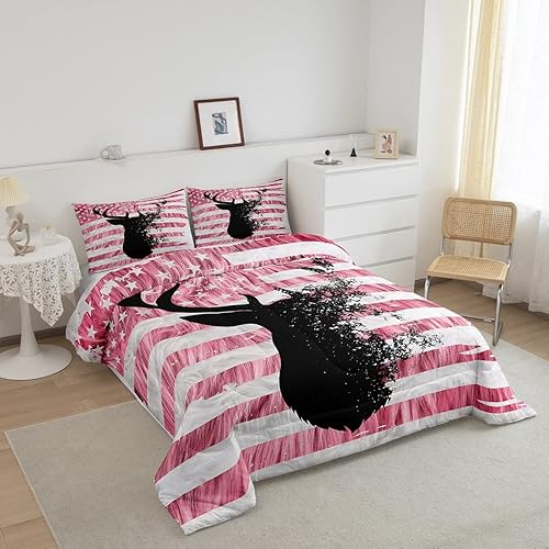 Miniatura 9 de Feelyou Get Naked - Juego de ropa de cama para niños, juego de edredón de piel de vaca para niños, color rosa vaca, decoración con purpurina, juego