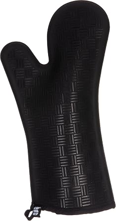 San Jamar Flexguard Oven Mitt with Integrated Magnet, Silicone, 15 Inches, Black