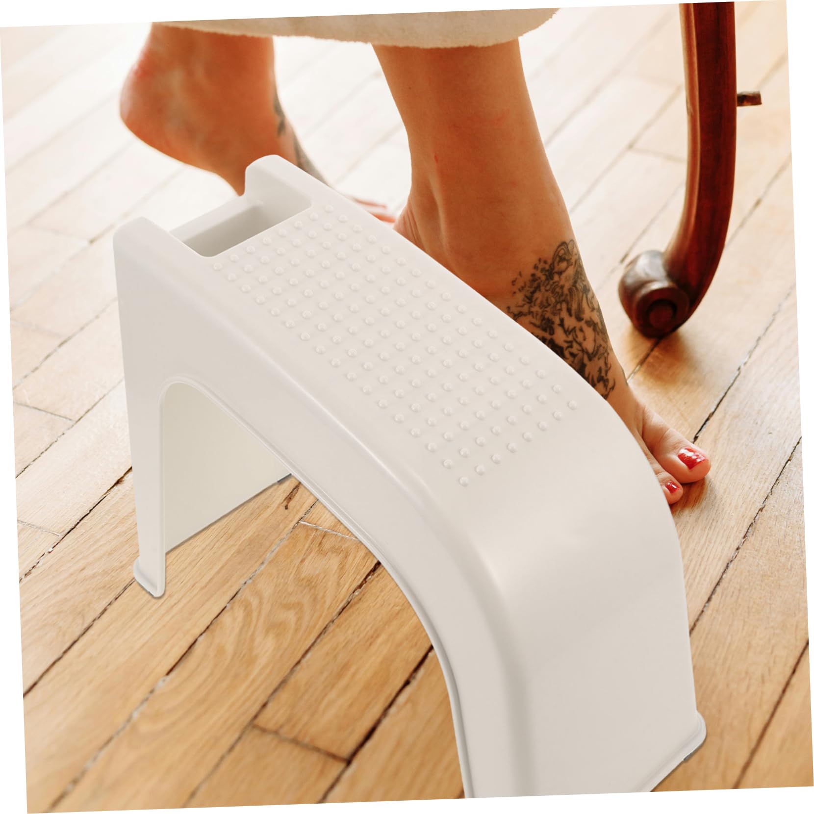 BESTYASH Marchepied en Plastique Blanc Antidérapant pour Salle de Bain, Repose-Pieds Portable et Facile à Ranger, pour Usage Commercial ou Personnel