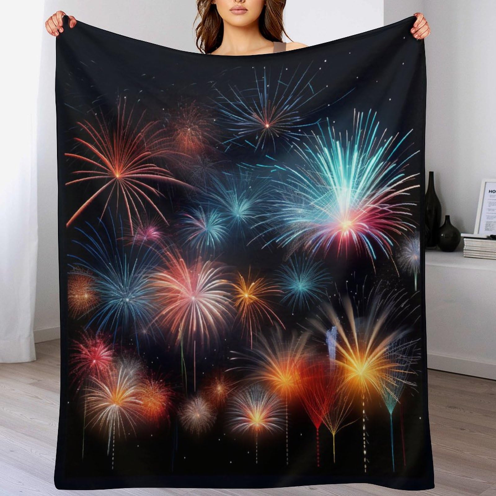 Manta para sofá cama de franela con flores para tardes de lectura en el salón