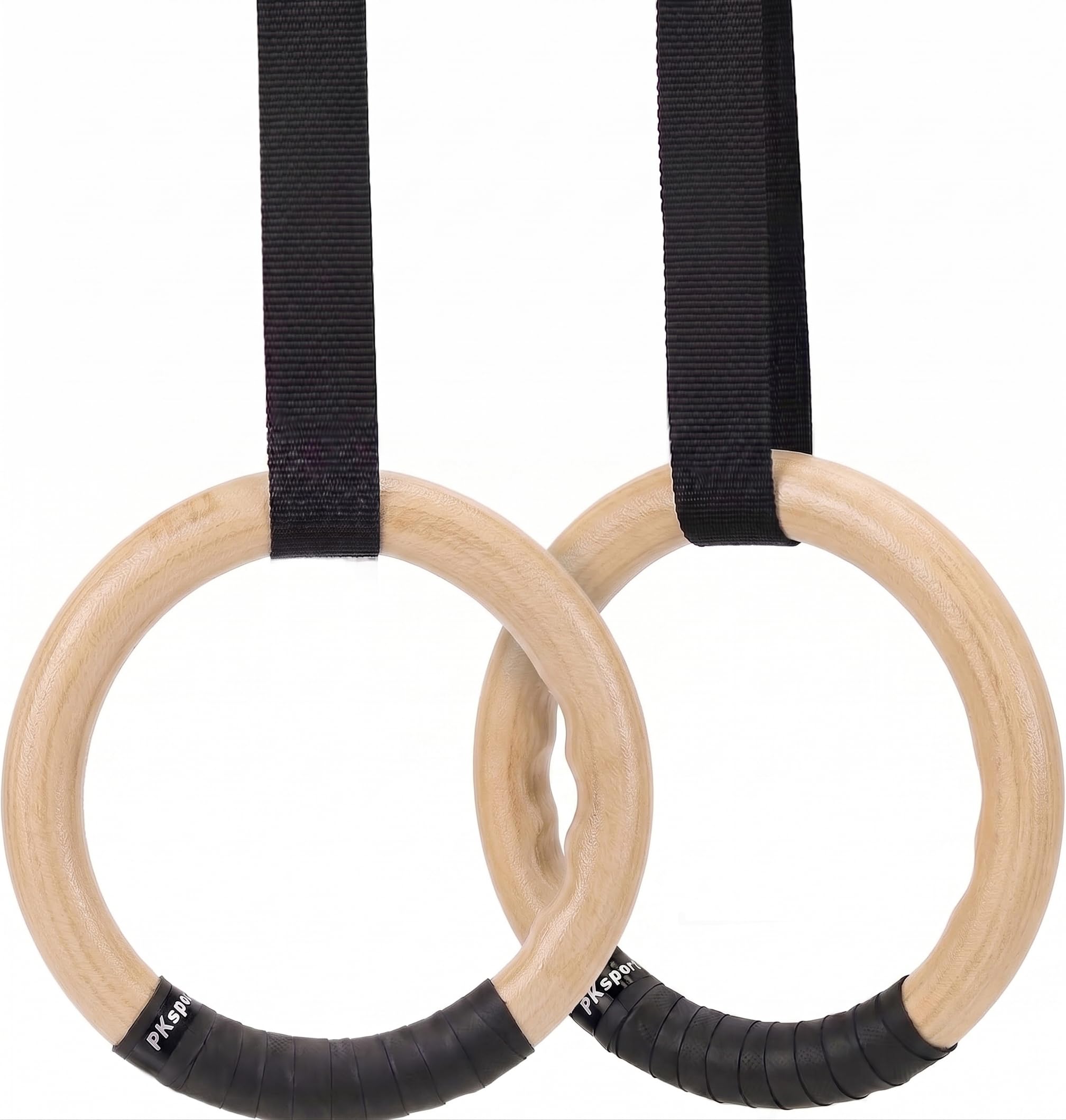 ABS Gymnastic Rings 1100/1543 lbs Capacity with 14.76ft Adjustable Buckle Straps Pull Up Exercise Rings Non-Slip Rings for Home Gym Full Body Workout-image-48