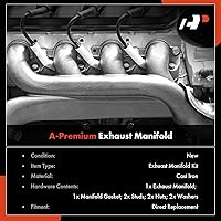 Vista 2 de Kit de colector de escape A-Premium con juntas, tuercas, pernos, arandelas y protector térmico [4Cyl 2.5L] Compatible con Jeep, Dodge y American