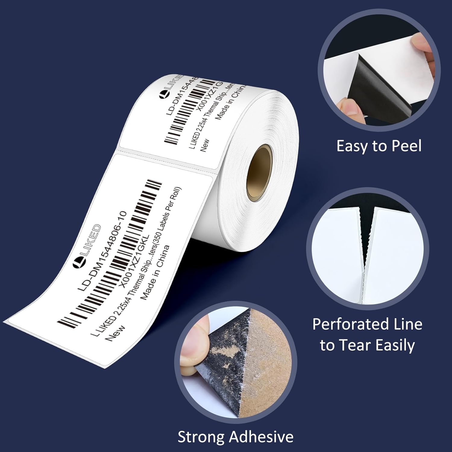 L LIKED 2.25" x 4" Direct Thermal Label, Permanent Adhesive Shipping Postage Labels & Compatible with Rollo, Zebra and Other Desktop Printers (12 Roll, 4200 Labels) - Image 4