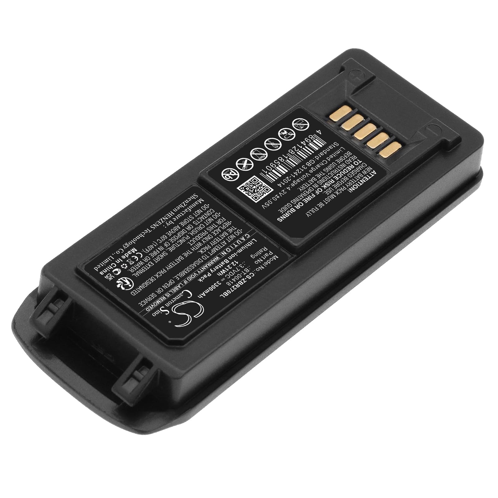 TECHTEK Batterie 3300mAh Compatible avec [Zebra] MC2180, MC22, MC2200, MC220J, MC27, MC2700 remplace BT-00418, BTRY-MC2X-35MA-0, BTRY-MC2X-35MA-01, BTRY-MC2X-49MA-01