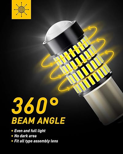 Miniatura 26 de Auxito Focos LED 3157 mejorados, rojo, 500% más brillantes, 3056, 3156, 3057, 4157, chip 102-SMD, proyector para luces de freno, freno trasero