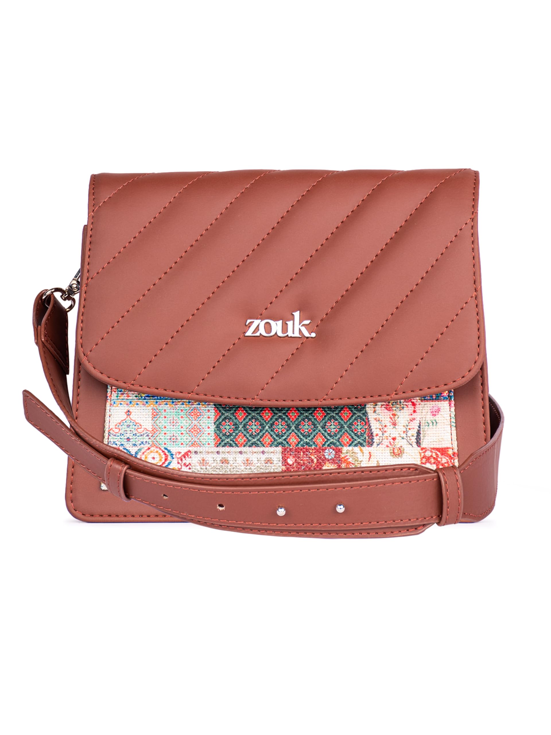 ZOUK Kutch Gamthi Abstract Printed Vegan Leather Multicolor Flap Closure Beyond Basic Sling Bag For Womens Girls (B0D6GSRP9P) Amazon Price History, Amazon Price Tracker