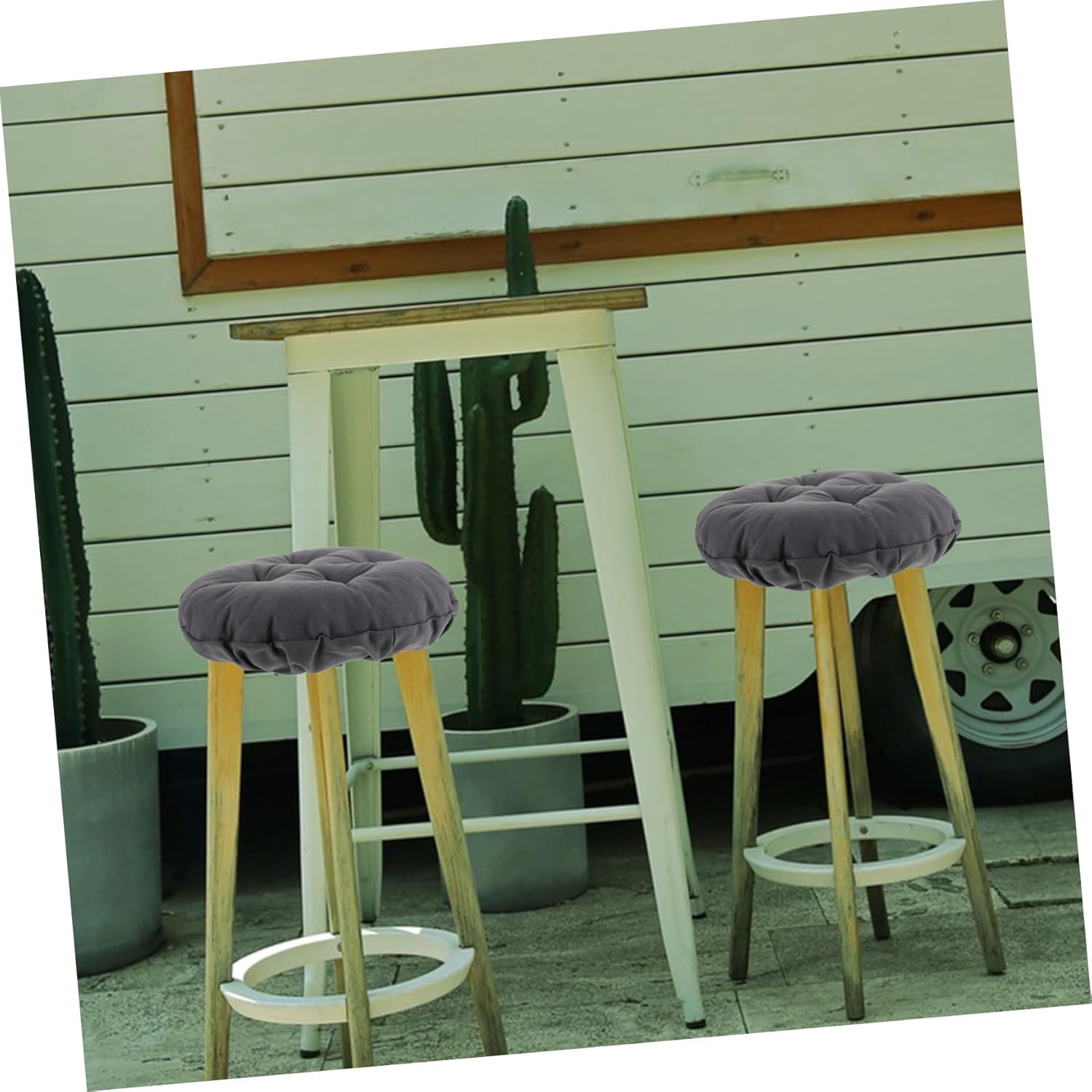Padded Round Bar Stool Cover with Non- Backing Elastic Slipcover for Comfortable Seating Washable Deep Design and Easy to Clean for Home Bar Use