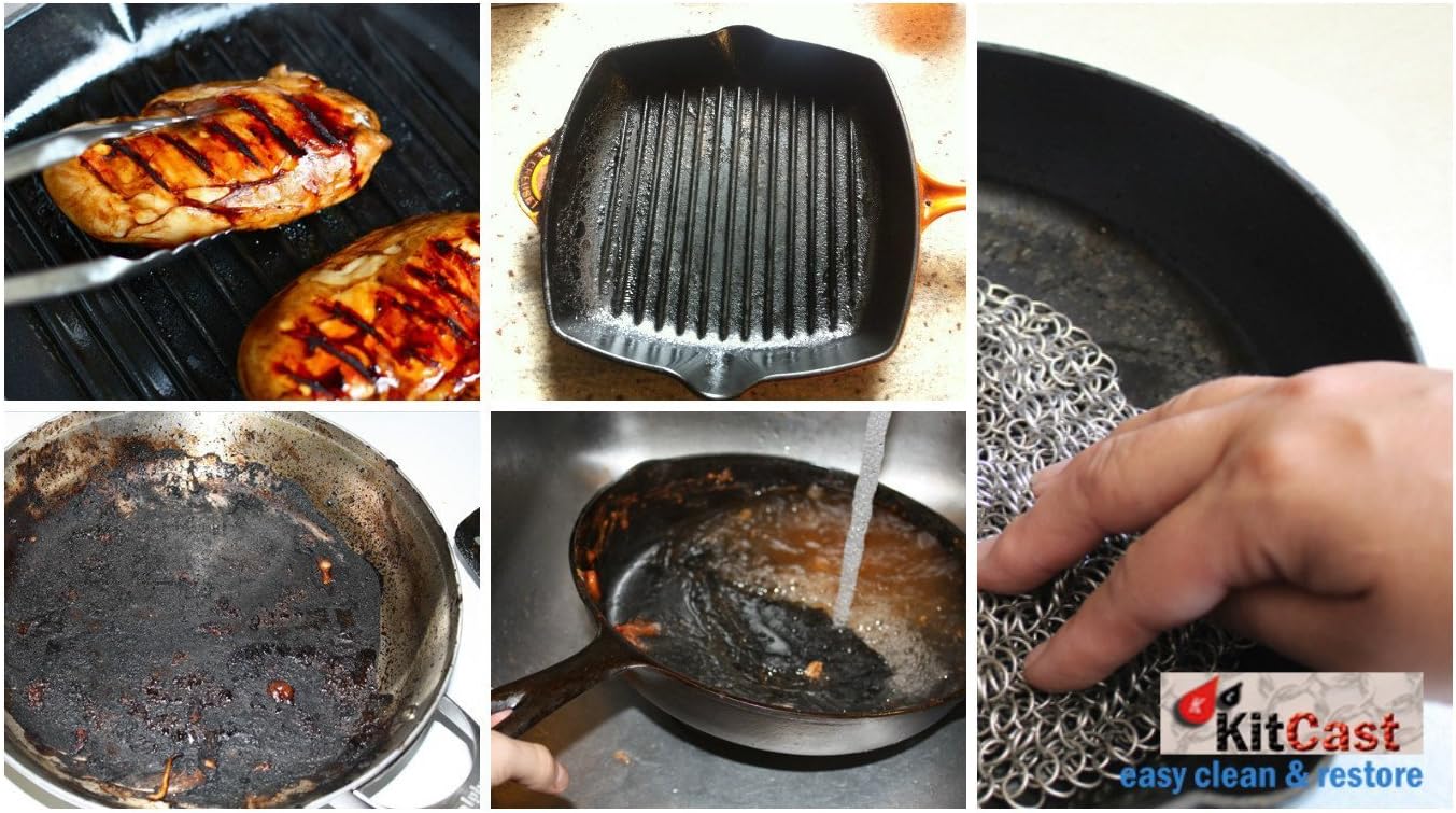 Rеvіеw KitCast The Original 7 Stainless Steel Cast Iron Cleaner Chainmail Scrubber for Cast Iron Pan Pre-Seasoned Pan Dutch Ovens Waffle Iron Wok Cauldron Tortilla Press Hibachi Griddle with eBook (KCC316) ❤ Crаzу Dеаlѕ KitCast The Original 7 Stainless Steel Cast Iron Cleaner Chainmail Scrubber for Cast Iron Pan Pre-Seasoned Pan Dutch Ovens Waffle Iron Wok Cauldron Tortilla Press Hibachi Griddle with eBook (KCC316)