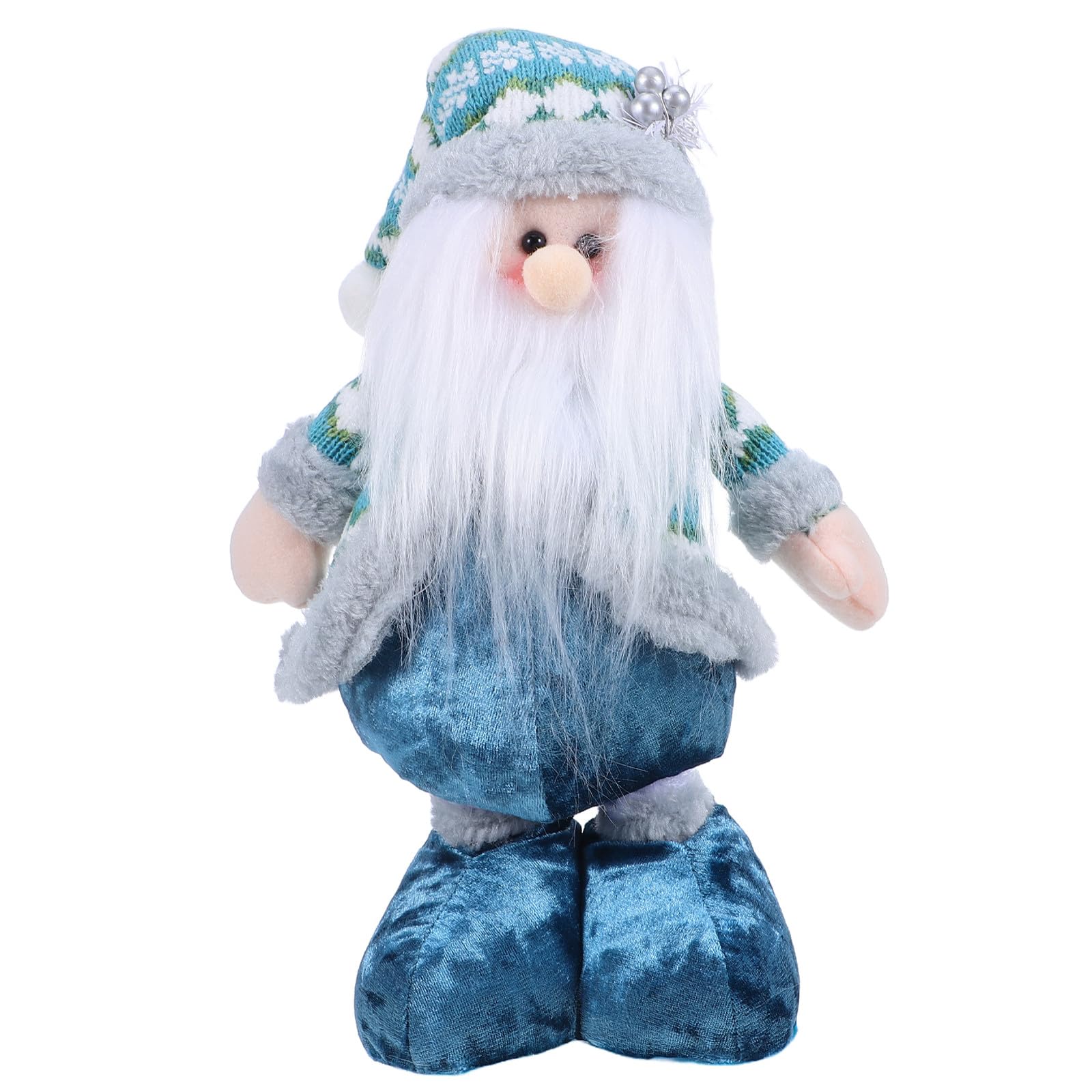 Didiseaon Statuetta di Babbo Natale con gambe retrattili, gnomo di Babbo