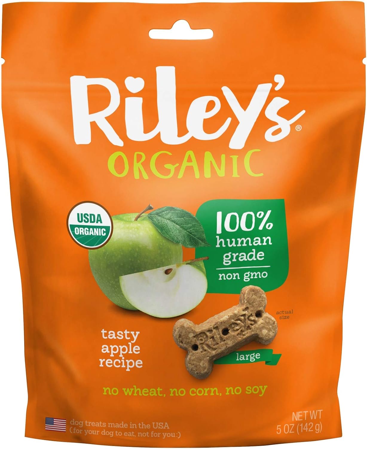 Riley'S Organics Apple Bone, Large, 5 Oz.