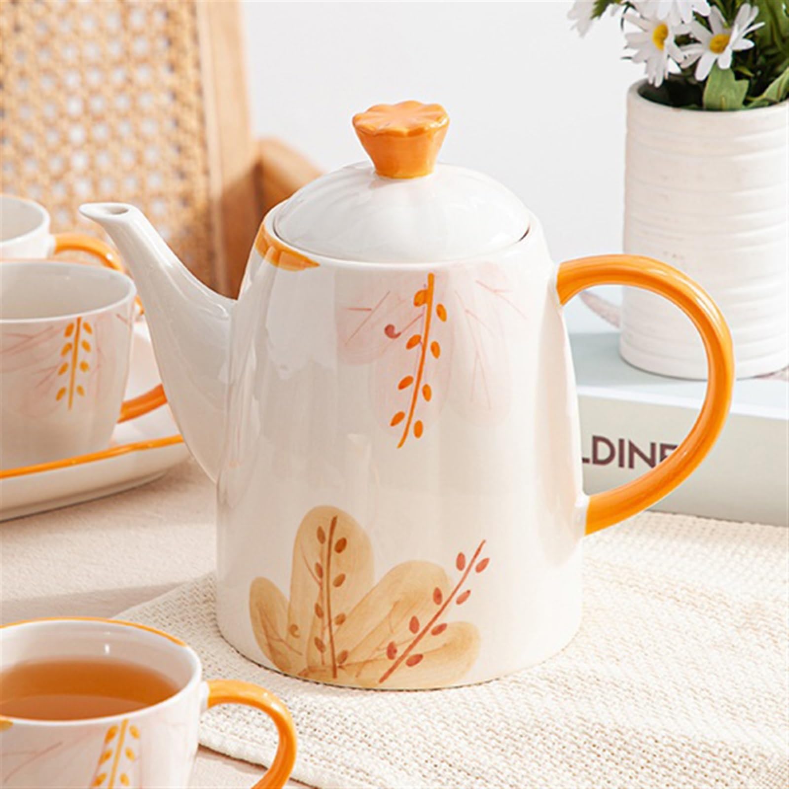 Naczynia do napojów 8-częściowy zestaw ceramicznych filiżanek do zimnej herbaty użytku domowego