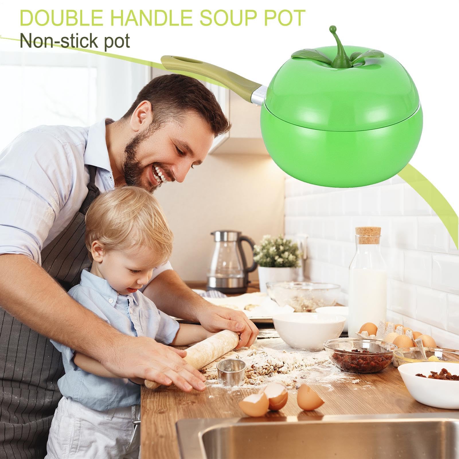 Pentola Per Sugo Con Coperchio Pratico E Multiuso Antiaderente A Forma Di | Pentola E Padella Adatte All'Induzione Per Pasta, Spaghetti, Zuppa, Bollitura, Cottura Lenta, Adatto A Piano