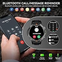 Vista 2 de Reloj inteligente militar para hombre con linterna LED, 1.45 pulgadas HD resistente reloj inteligente táctico al aire libre