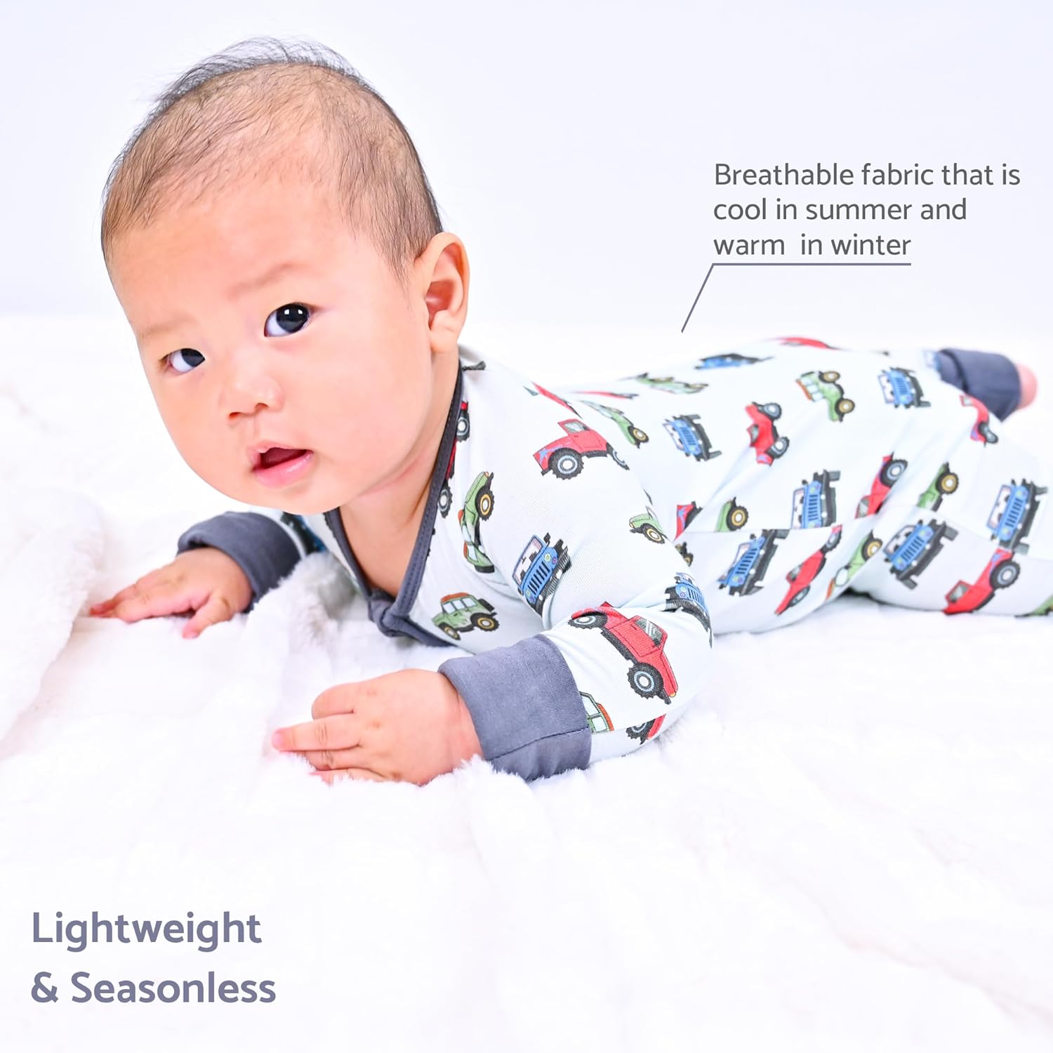 LollyBanks Baby Pajamas, 2-Way Zipper Infant Romper, 95% Viscose Made from Bamboo and 5% Spandex, Baby Sleepers - Image 5