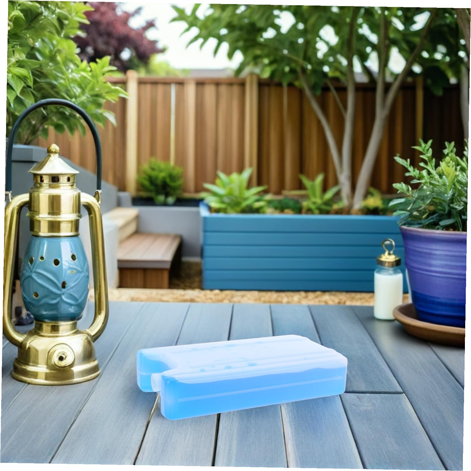 BESTYASH 4 Piezas Caja de Hielo Reutilizable de 400ml para Fiesta Verano Ventilador y Paquetes de Congelador Pequeños para Mantener Frescura en Uso Diario y Dormitorios