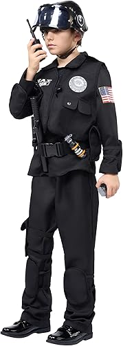 Miniatura 4 de Spooktacular Creations SWAT - Disfraz de oficial para niños, fiesta de Halloween, disfraz de truco o trato, fiestas temáticas