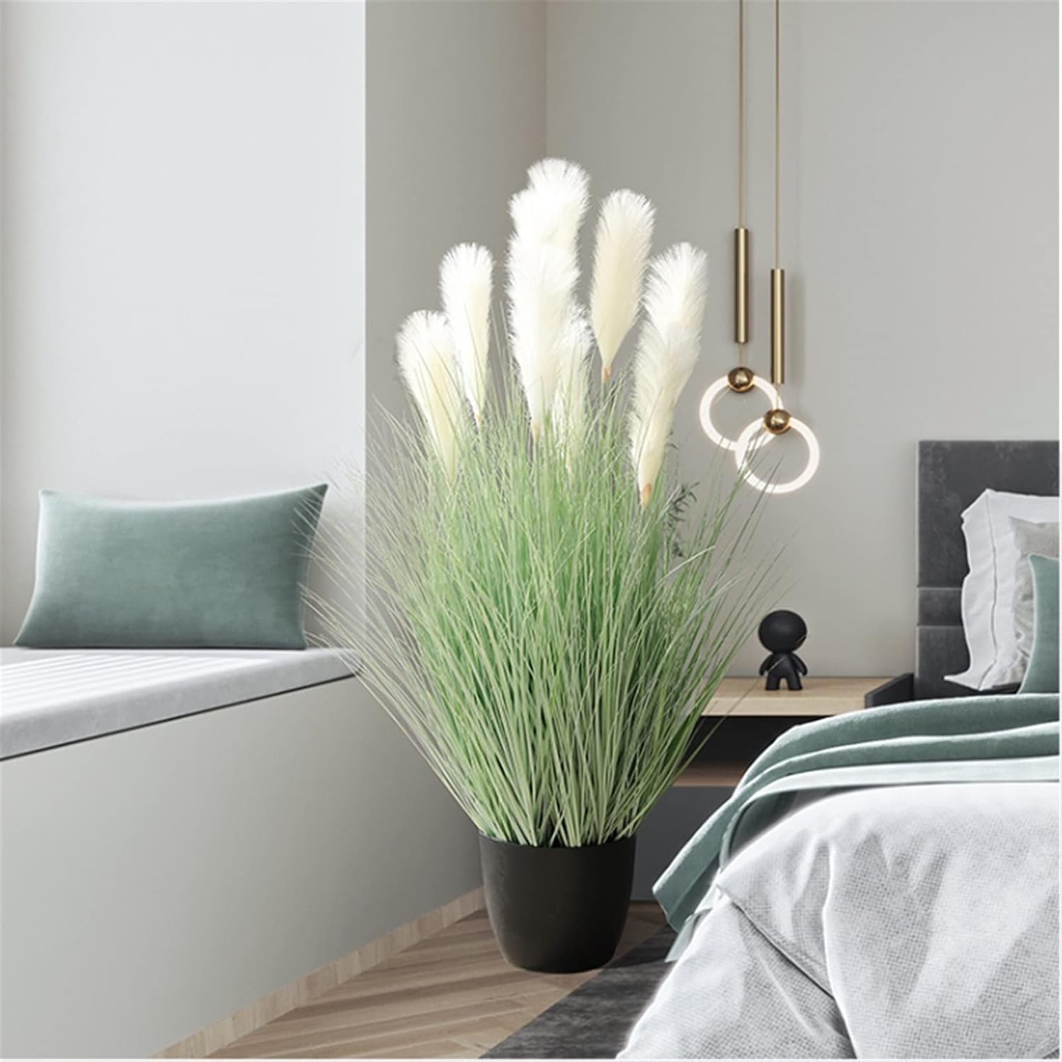 Creative Artificial Potted Plant Ornament Simulation Phragmites - Green Plants Home Living Room Decor Gift （90cm）