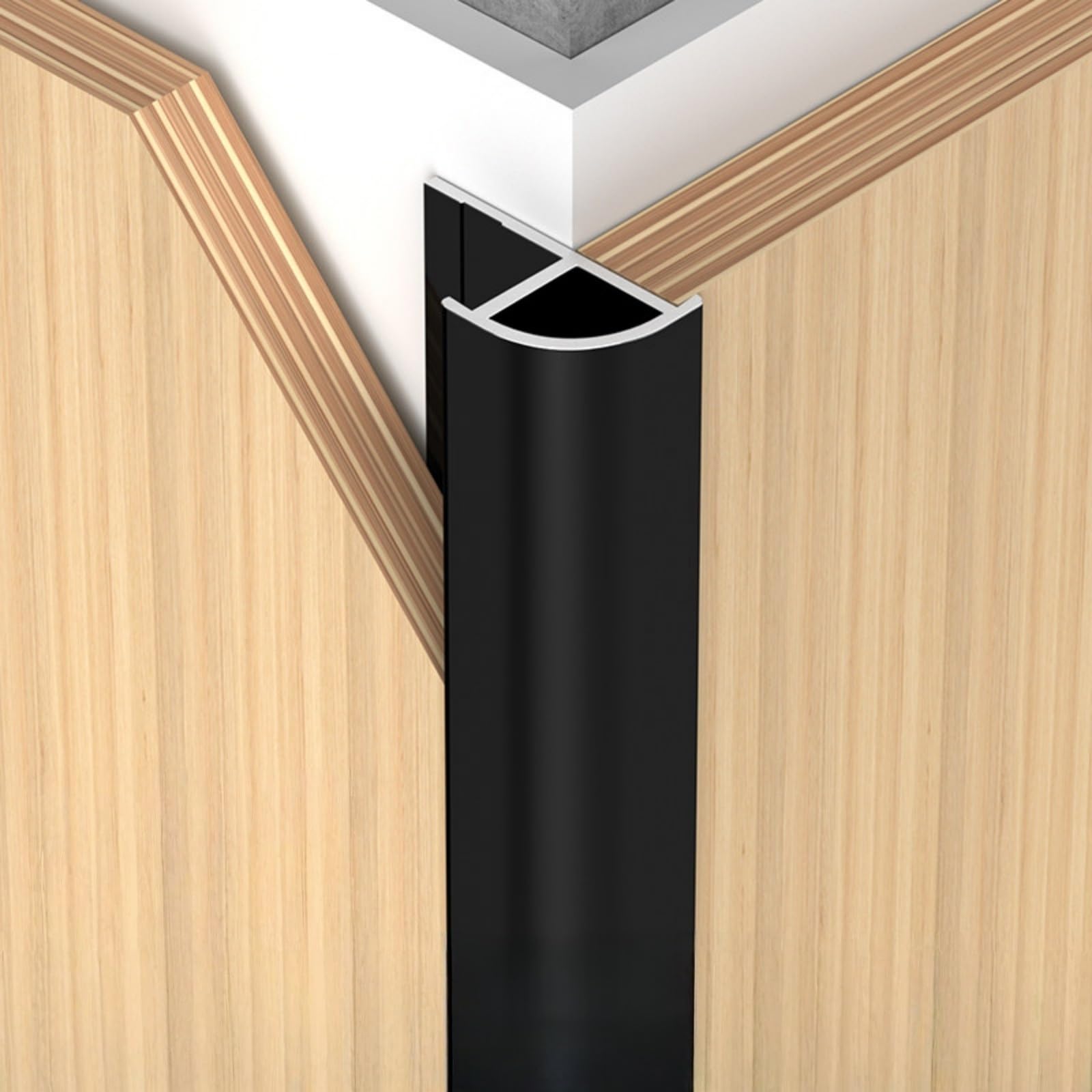 Coayuou Tile Trim Aluminium Round Corner Tile Trim 4-18mm Wall Panel Corner Moulding 100cm X3pcs Waterproof Anti-collision Rustproof Easy Install For Bathroom & Kitchen(Black,18mm)