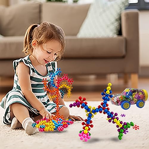 Miniatura 6 de 500 piezas de bloques de construcción STEM juguete educativo para almacenamiento de automóvil preescolar para aula preescolar, bloques de cerdas,