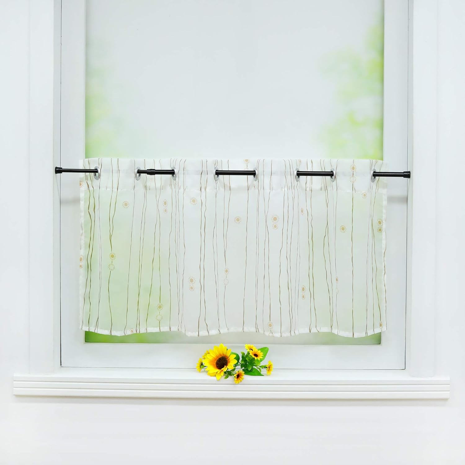 Joyswahl Scheibengardine »Christa« - Halbtransparent 30x120cm Weiß