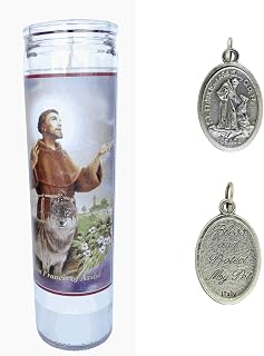 Prayer for My Pet St Francis of Assisi 1 Candle Set & St. Francis Pet Medal