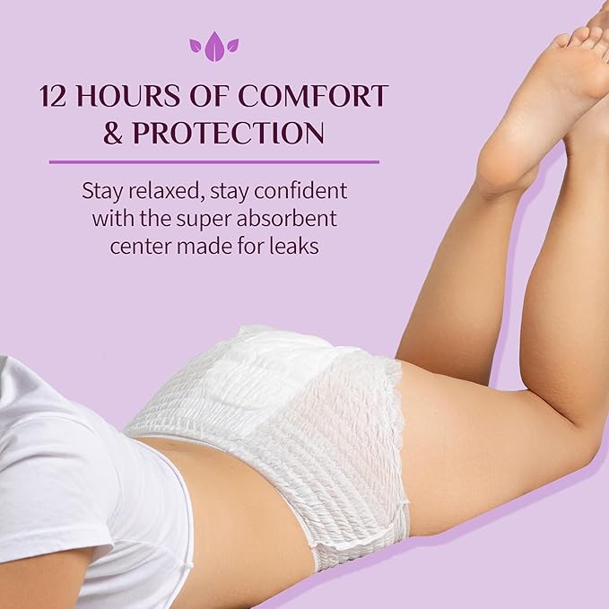 Stay confidently protected with Organyc's disposable period underwear, made from soft, certified organic cotton. The super absorbent design ensures leaks are fully prevented, even during heavy flow or overnight wear. The innovative period underwear fits close to the body, providing a comfortable and secure fit that moves with you throughout the day. Each pair is individually wrapped for easy carrying and discreet disposal, ensuring you always have fresh, hygienic protection when you need it. With Organyc, you can enjoy the feeling of pure organic cotton against your sensitive skin. Description by ChatGPT.